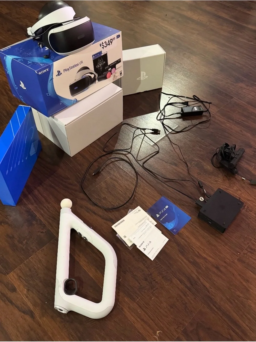 Sony VR Headset Kit in White and Black with Accessories